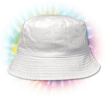 Customizable Bucket Hat for Men & Women, Solid White, Adjustable Fit, 100% Cotton, Ideal for DIY & Personalization