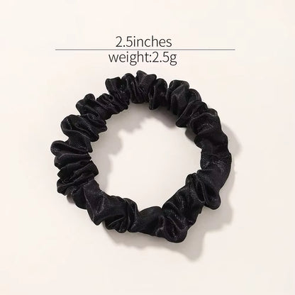 6Pcs Elegant Hair Scrunchies Women Minimalist Simulation Silk Hair Ties Solid Color Elastic Hair Loop Ponytail Hair Accessories