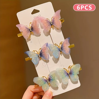 6/12/24/36 Pieces of Sweet Girl Butterfly Hairpins That Do Not Hurt Hair, Super Nice and Cute Hairpins