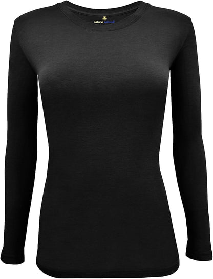 Women'S under Scrub Tee Crew Neck Long Sleeve T-Shirt-5-Pack