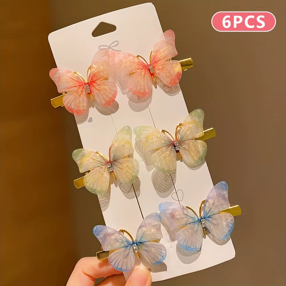 6/12/24/36 Pieces of Sweet Girl Butterfly Hairpins That Do Not Hurt Hair, Super Nice and Cute Hairpins