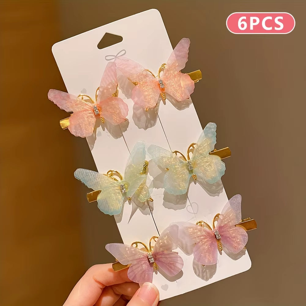 6/12/24/36 Pieces of Sweet Girl Butterfly Hairpins That Do Not Hurt Hair, Super Nice and Cute Hairpins