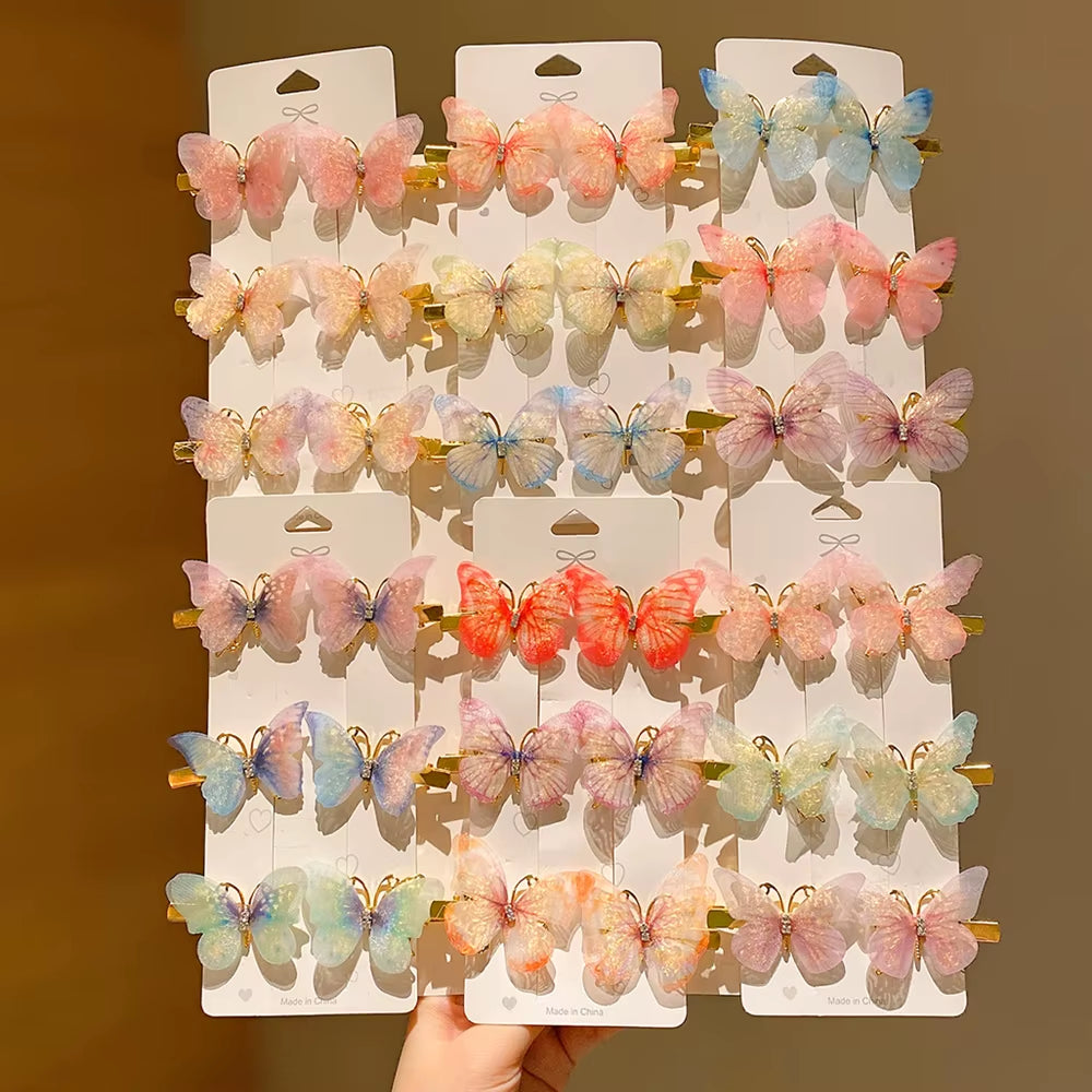 6/12/24/36 Pieces of Sweet Girl Butterfly Hairpins That Do Not Hurt Hair, Super Nice and Cute Hairpins