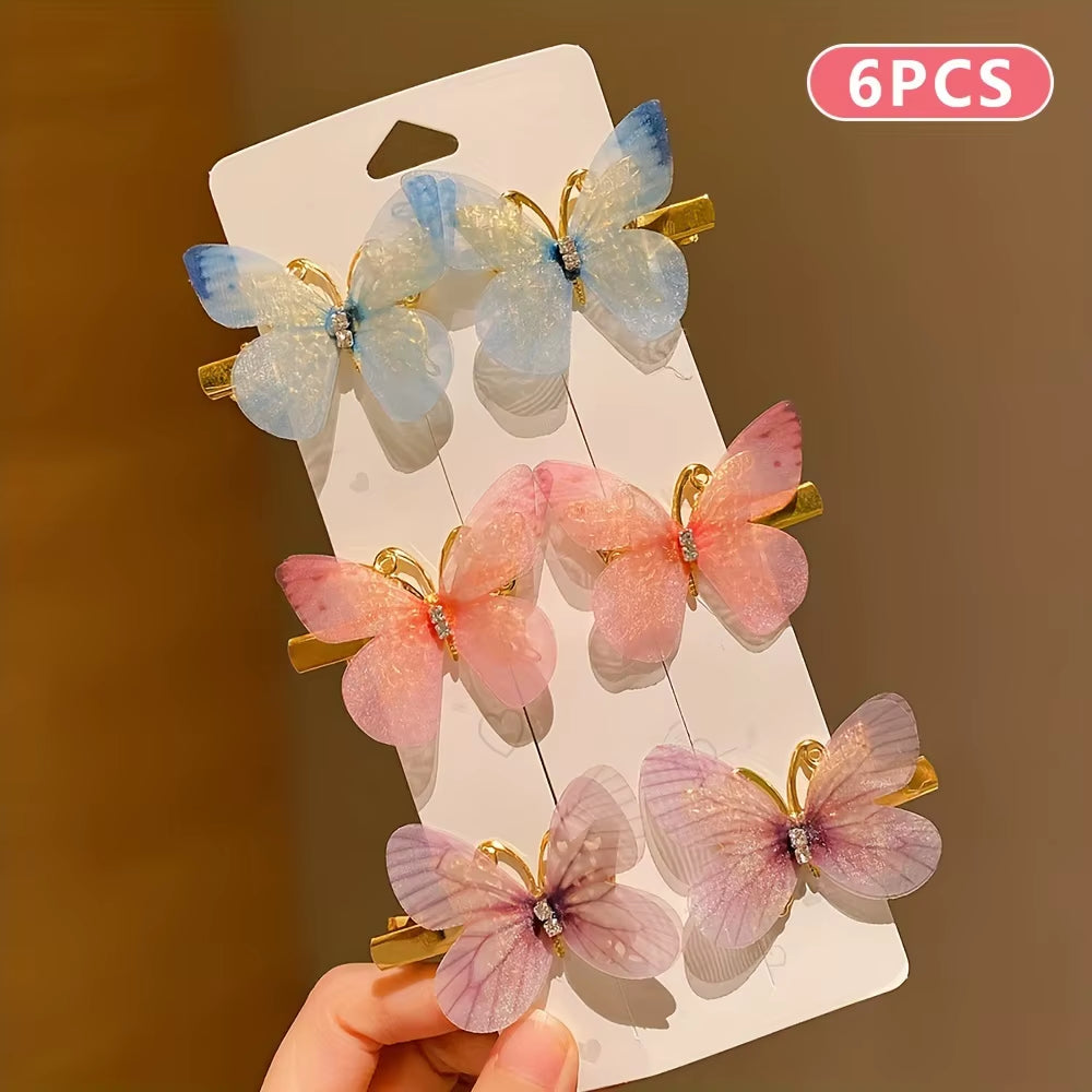 6/12/24/36 Pieces of Sweet Girl Butterfly Hairpins That Do Not Hurt Hair, Super Nice and Cute Hairpins