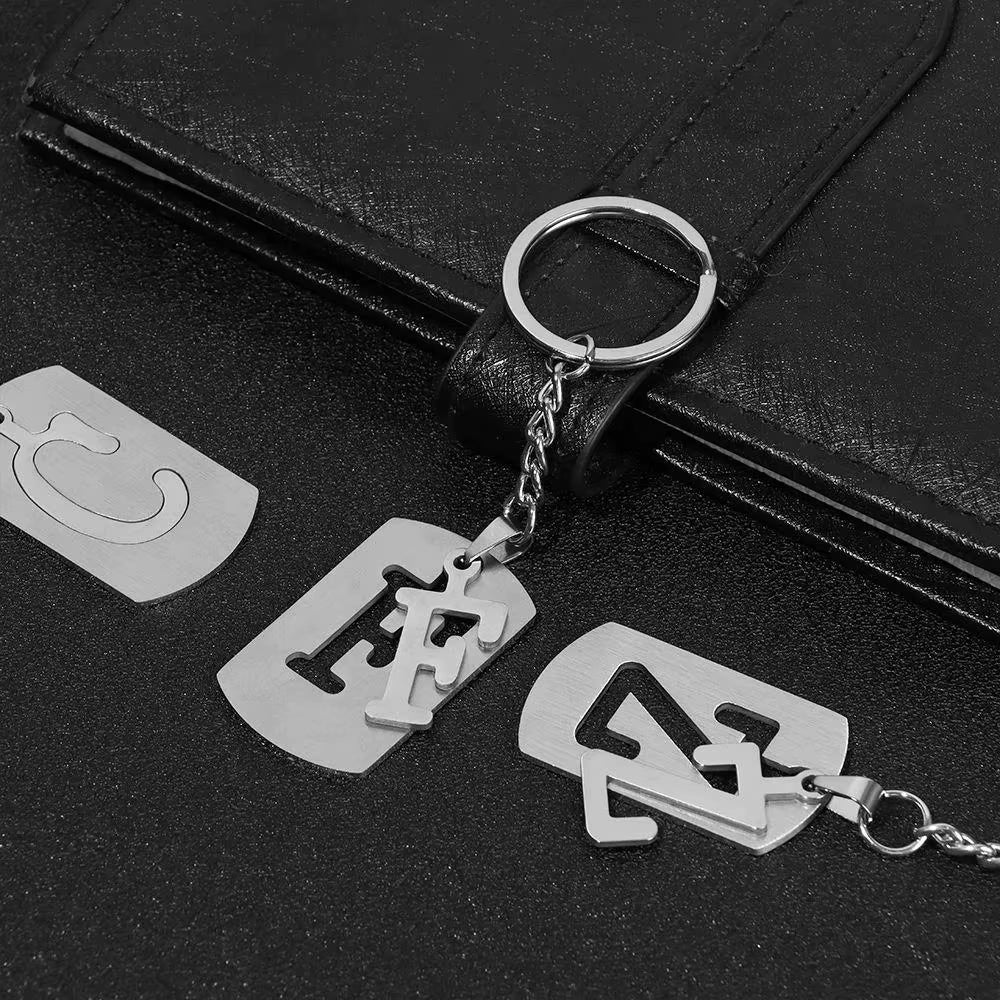 NEW DIY Stainless Steel A-Z Letters Key Chain Charm 26 Letters Keychain Men Women Keychain Couple Gift Jewelry Car Key Ring