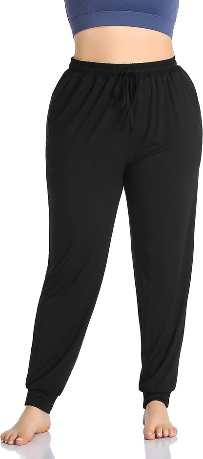 Women'S plus Size Casual Lounge Yoga Pants Comfy Relaxed Joggers Pants Drawstring with Pockets